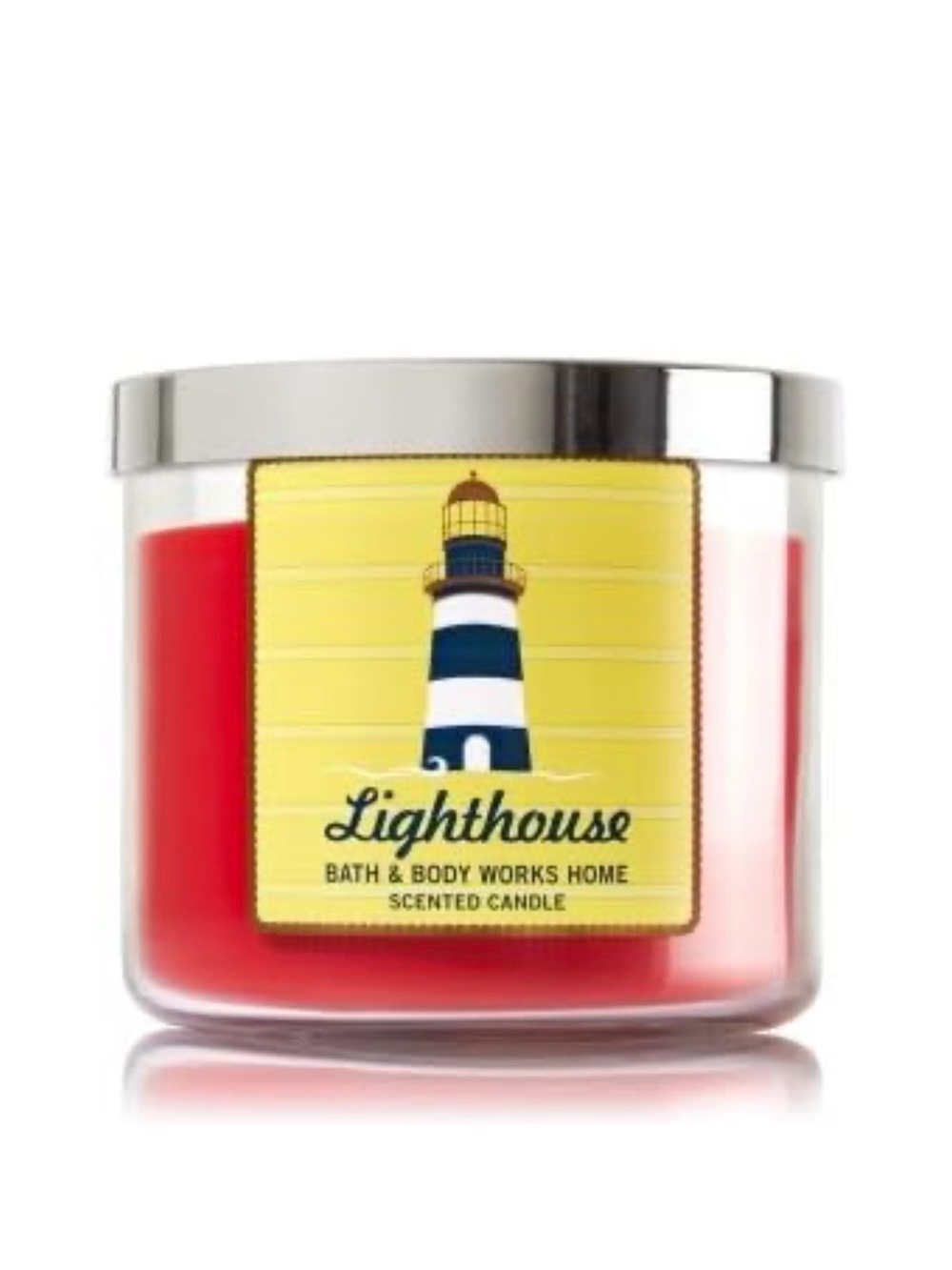 Bath & Body Works Lighthouse Candle - Red & Yellow Label